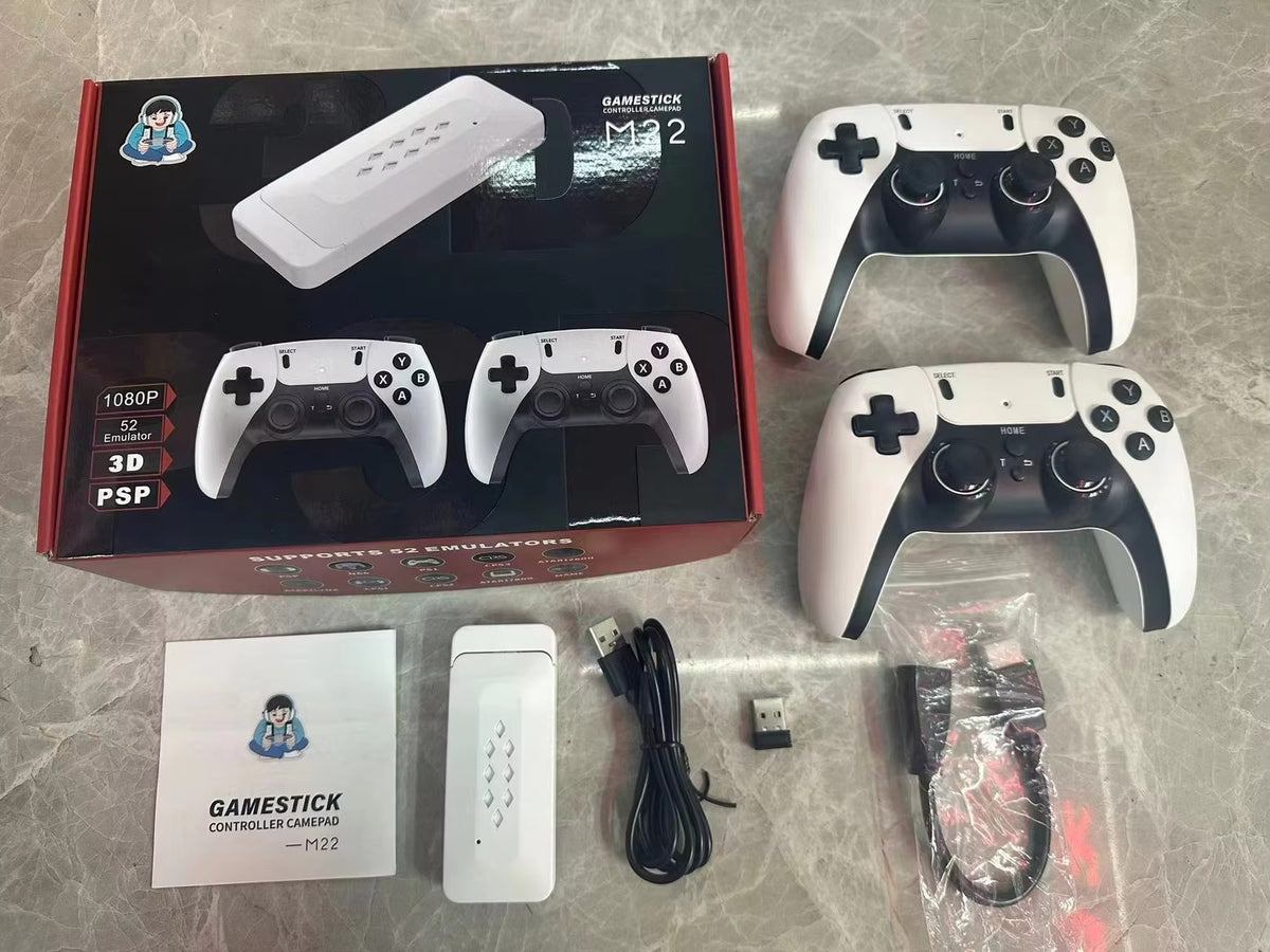 M22 Game Stick 4K 64GB 30000+ Games 52 Simulators EMUIELEC System 2.4G Wireless Retro Classic Video Gaming Consoles