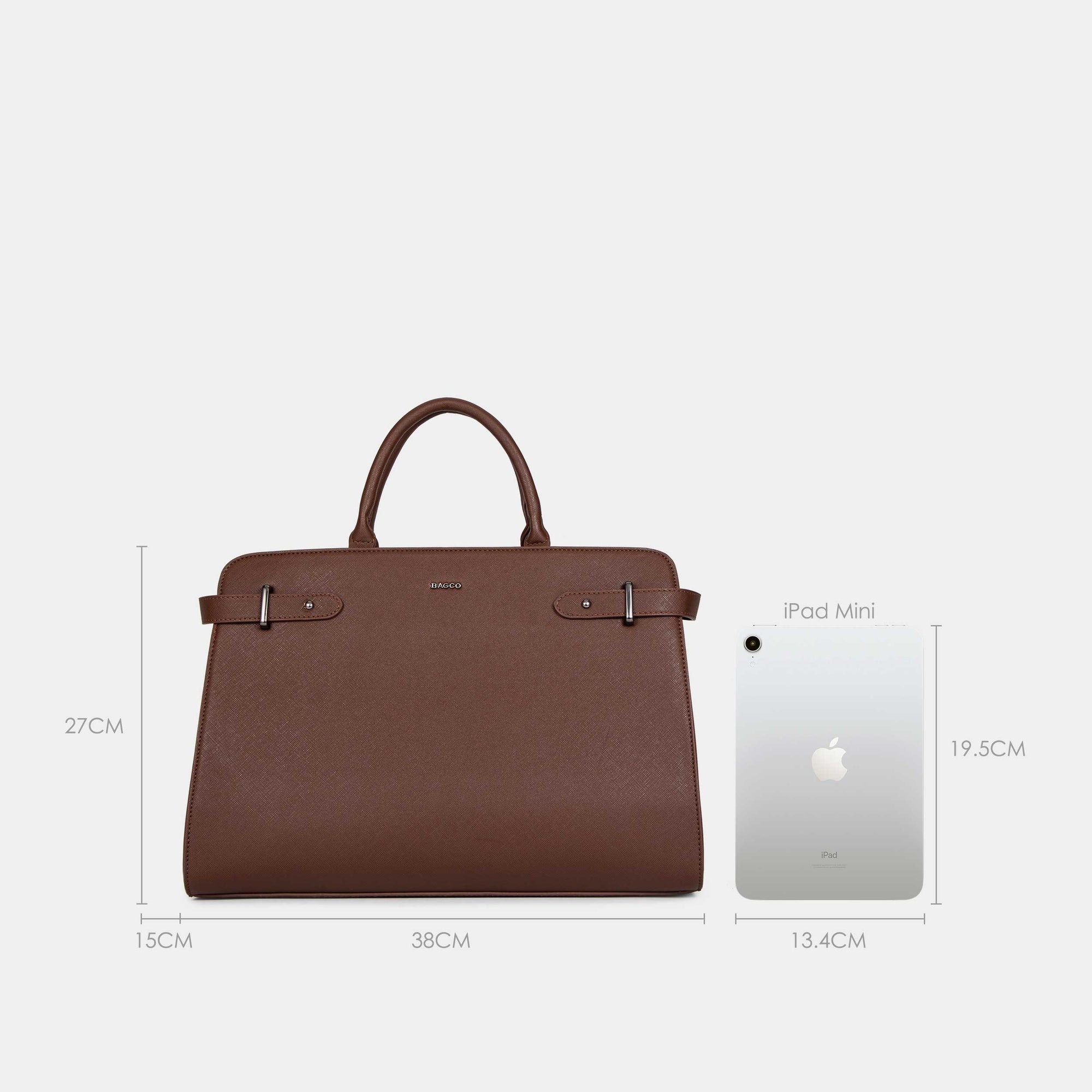 Bagco Bravura Leather Tote Set-Coffee