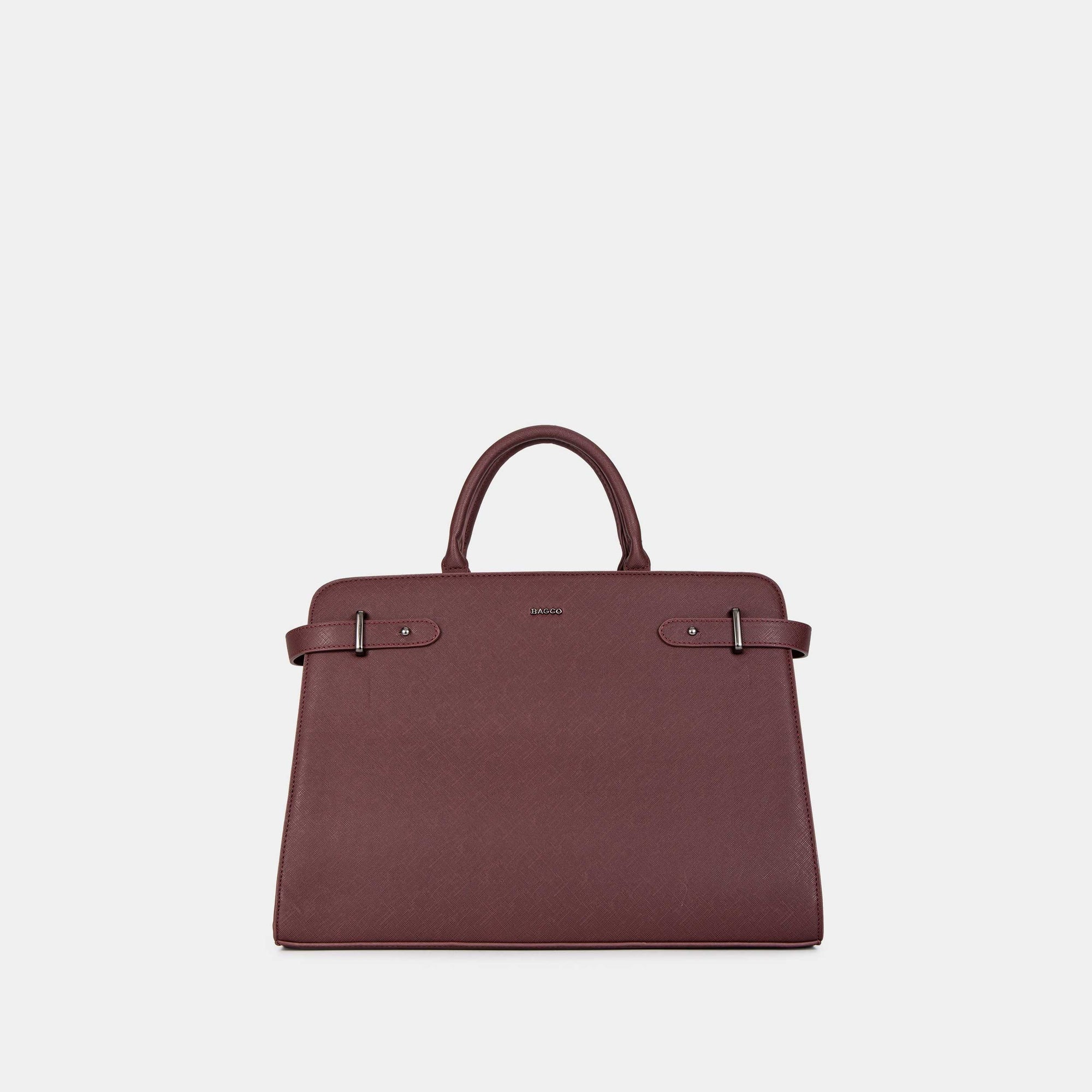 Bagco Bravura Leather Tote Set-Wine Red