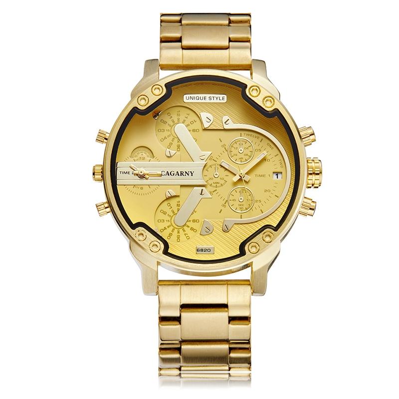 Waterproof Gold Steel Band Quartz Watch - Fashion Life-1915197719006285825