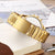 Waterproof Gold Steel Band Quartz Watch - Fashion Life-1915197719006285828