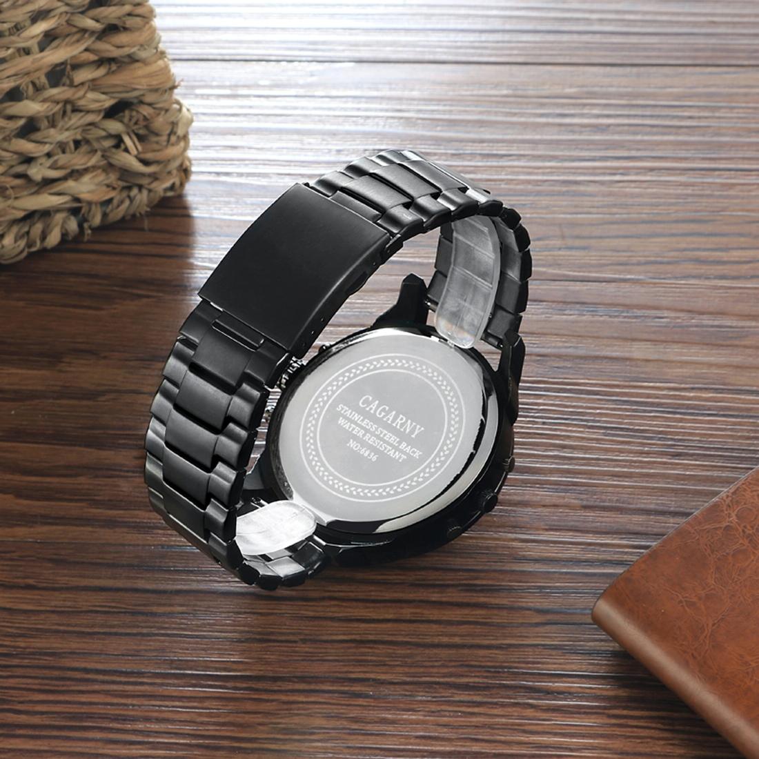 Stylish Waterproof Dual Quartz Watch With Stainless Steel Band - Orange-1915196534597750788