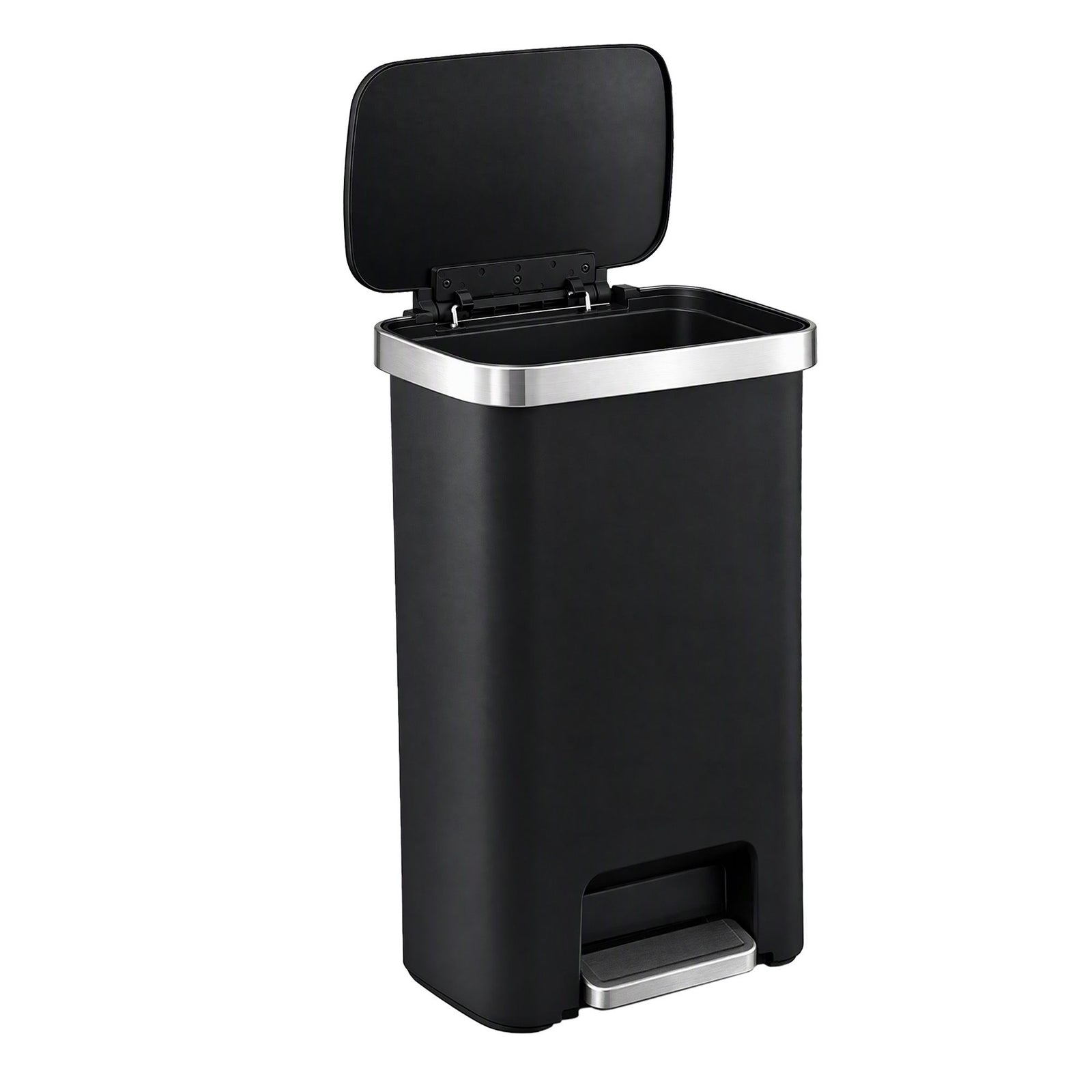 Artiss Rubbish Bin 51L Kitchen Pedal Soft Close Lid Liner Pocket Black