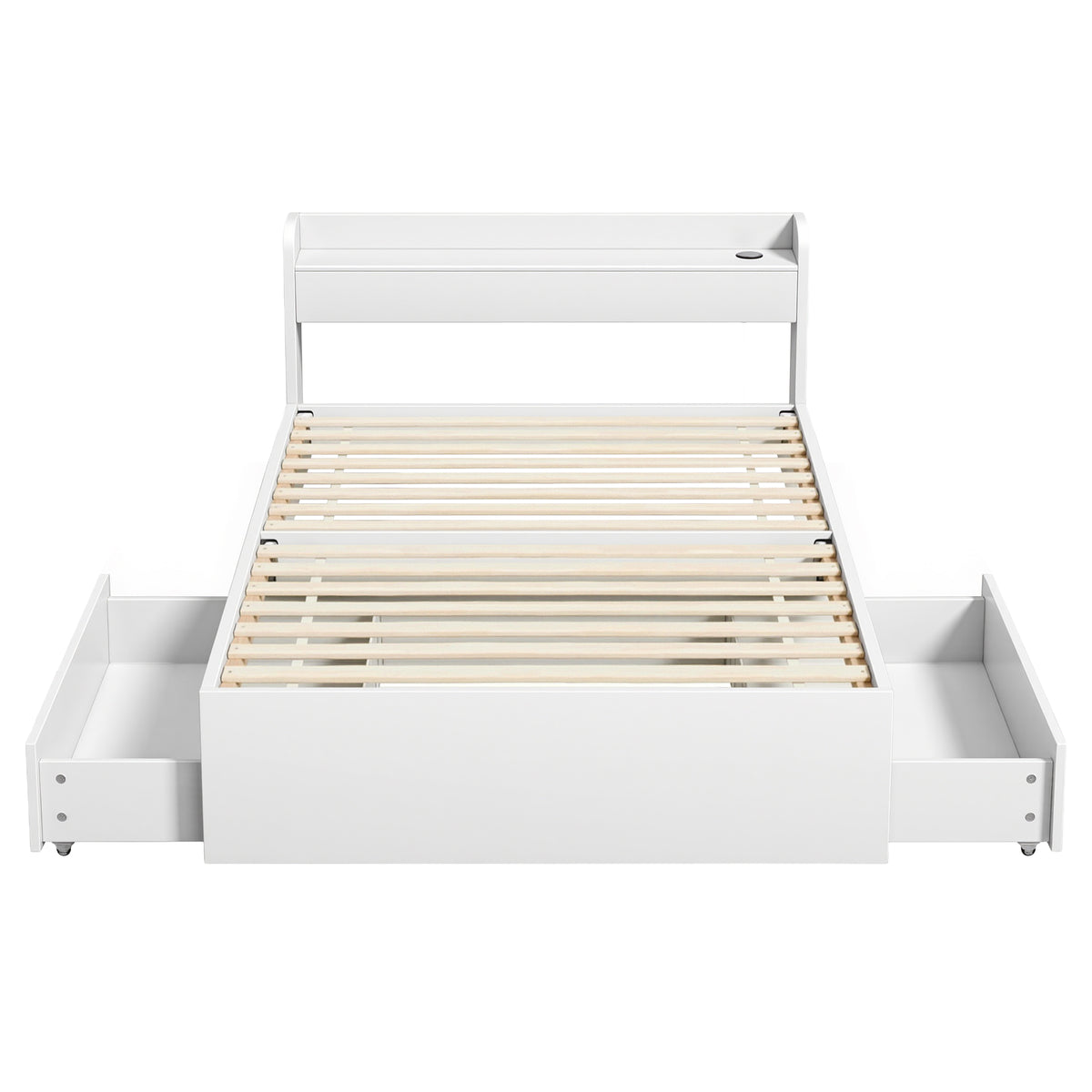 Artiss Bed Frame Single Size with Charging Ports and 2 Drawers AURA
