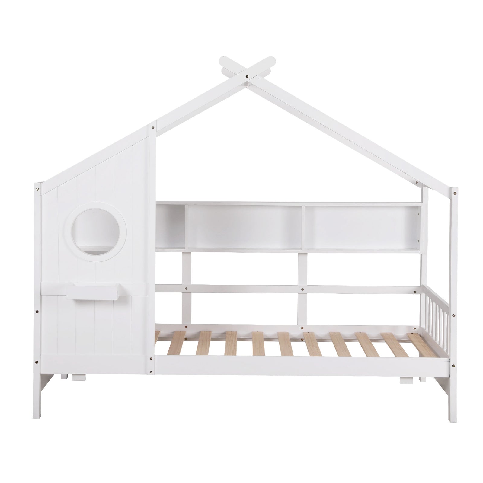 Artiss Kids Single Bed Frame House Bed Solid Wood Montessori Bed for Toddler White