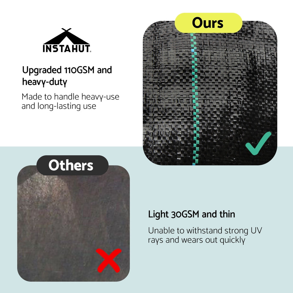 Instahut 2x50m Weed Mat 110GSM Weed Control Mat Plant