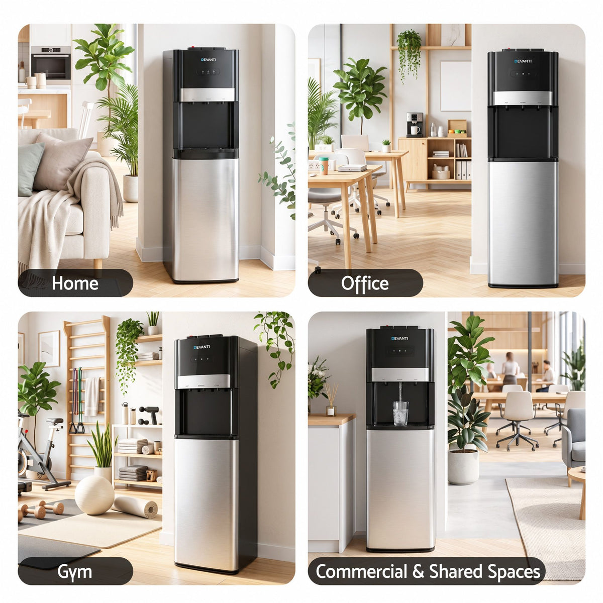 Devanti 3 Taps Hot and Cold Water Cooler Dispenser with Child Safety Lock