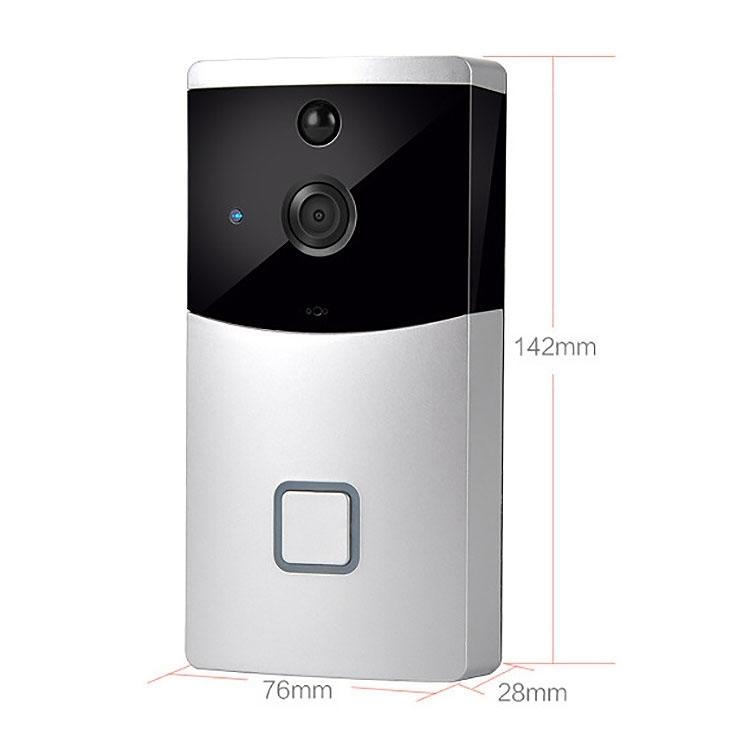 Smart Wifi Video Doorbell With Night Vision &amp; Pir Detection - Silver-1915196600532209665