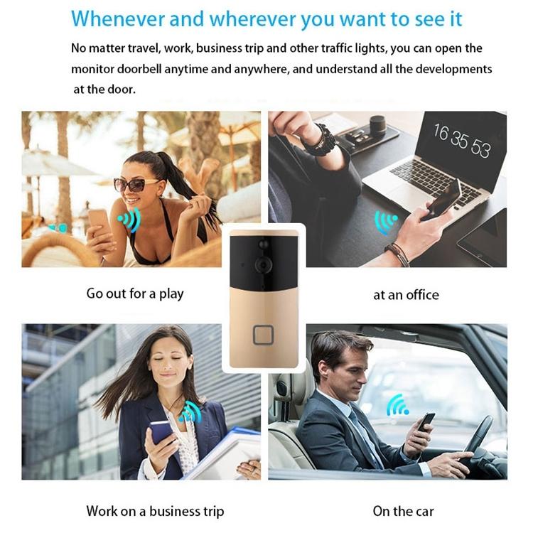 Smart Wifi Video Doorbell With Night Vision & Pir Detection - Silver-1915196600532209670