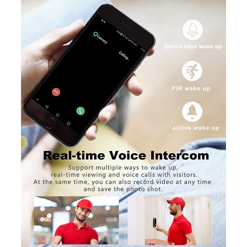 Smart Wifi Video Doorbell With Remote Monitoring & Voice Intercom - 720P 6400Mah Black-1915196747542564867