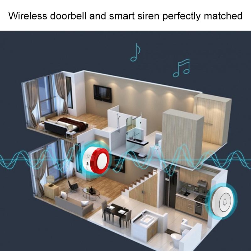 Anti-Theft Wireless Doorbell Button Alarm - Compact-1915198012779532295
