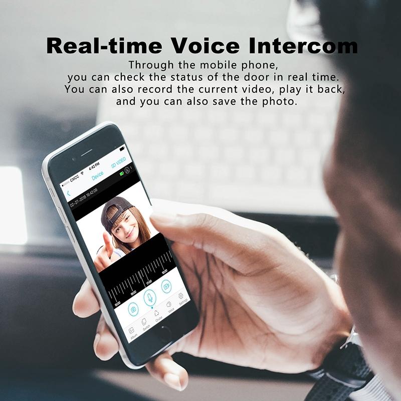 Smart Wifi Video Doorbell With Motion Detection & Two-Way Intercom - White-1915196627350589444