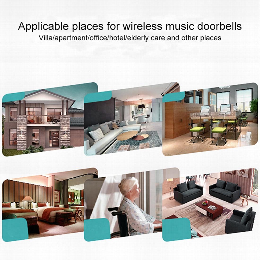 Home Music Remote Control Wireless Doorbell With 38 Polyphony Sounds White-1915196634195693569