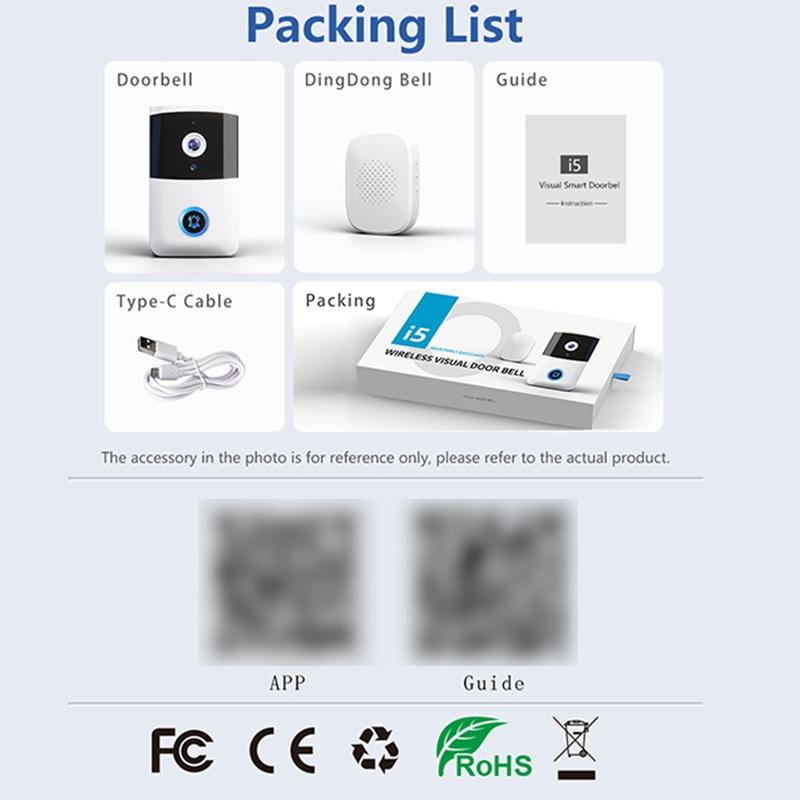 Wireless Security Doorbell With Bidirectional Voice Intercom-1915196634011144198