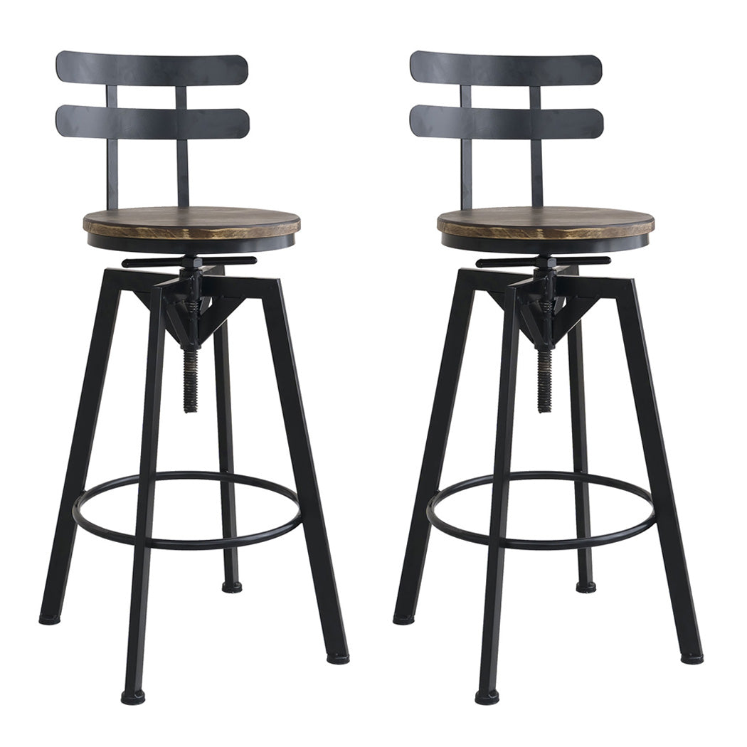 Levede 2x Bar Stool Industrial Adjustable-1973193551646953472