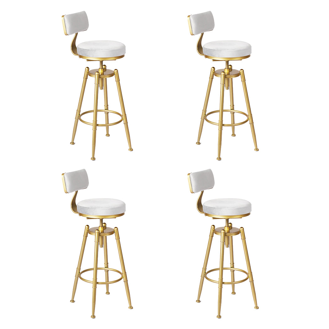 Levede 4x Bar Stools Swivel Kitchen Bar Chair White-1973193551462404096