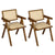Levede 2x Walnut Wicker Armchair Dining Chair-1973193565291024384