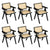 Levede 6x Black Wicker Armchair Dining Chair-1973193564921925632