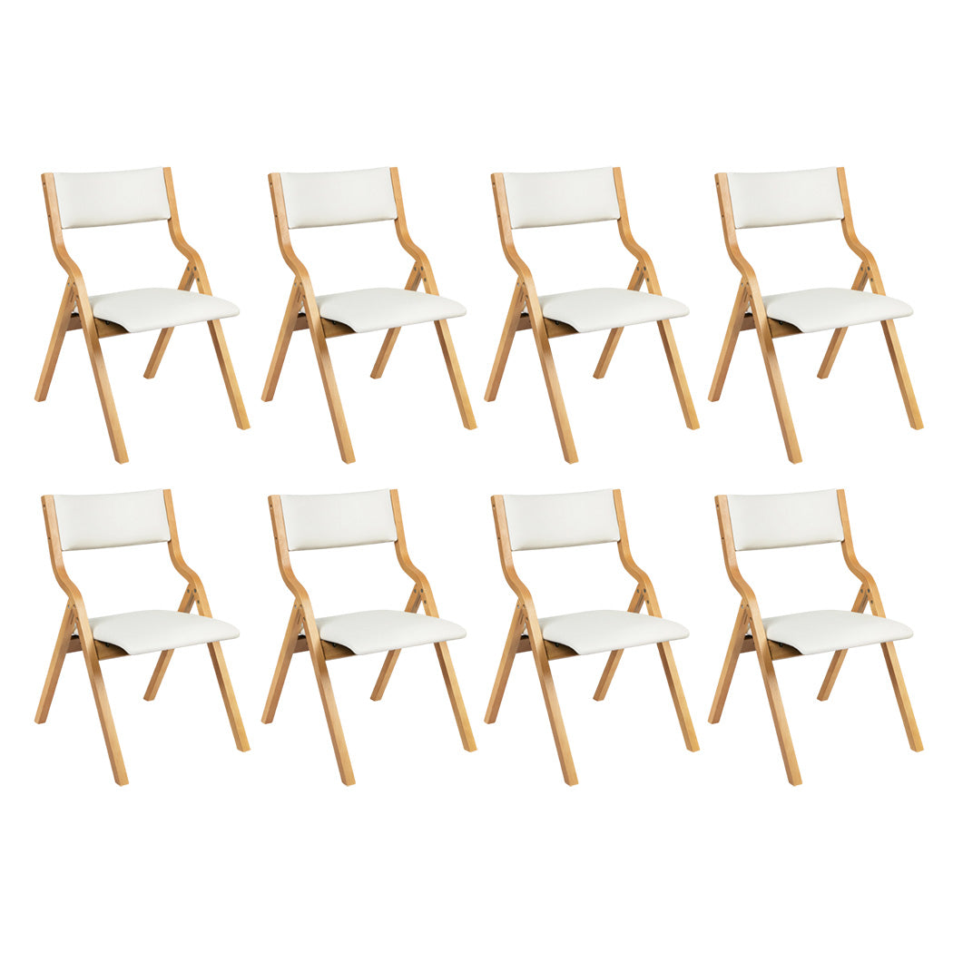 Levede 8x Dining Chairs Foldable PU Beige-1973193562644418560