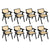 Levede 8x Black Wicker Armchair Dining Chair-1973193565106475008