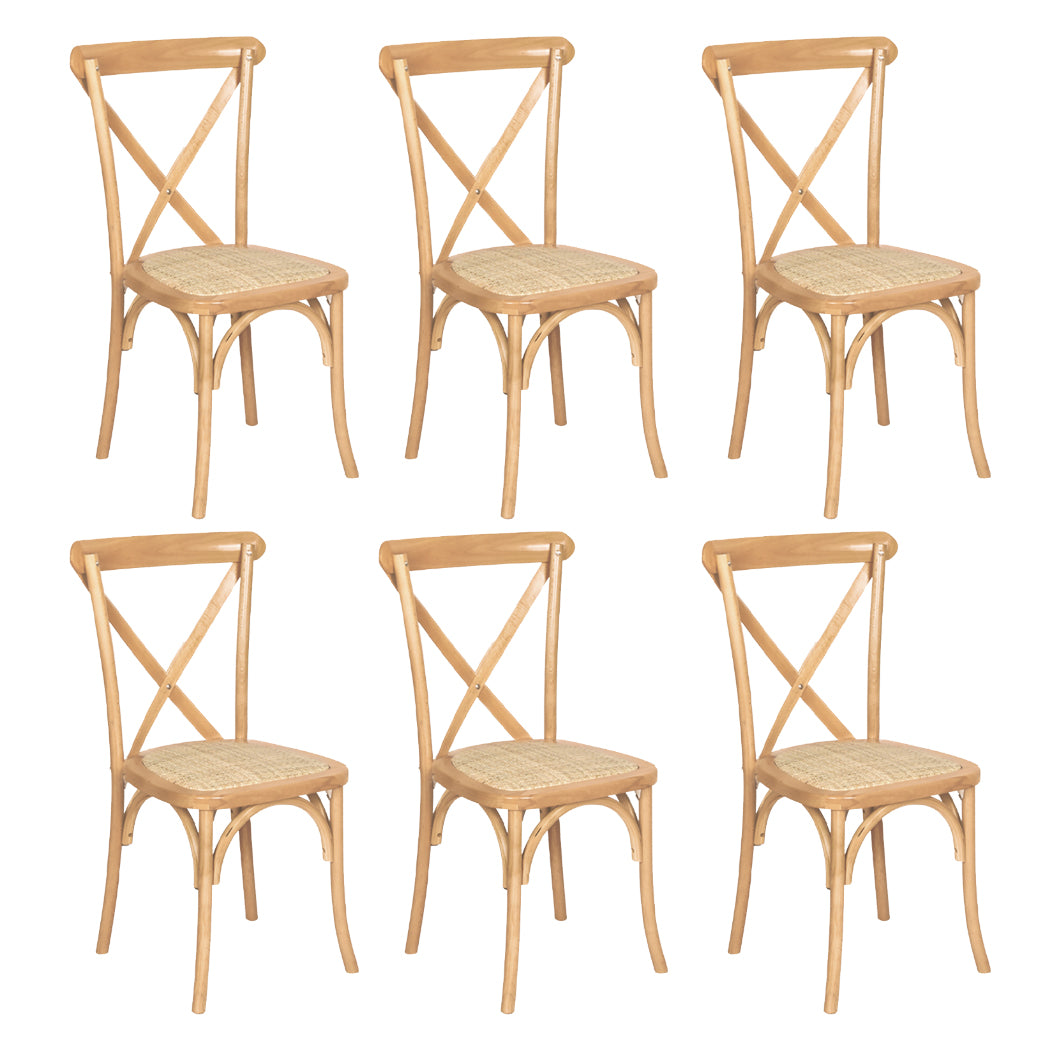 Levede 6X Dining Chairs Cross Back Chair-1973193559771320320