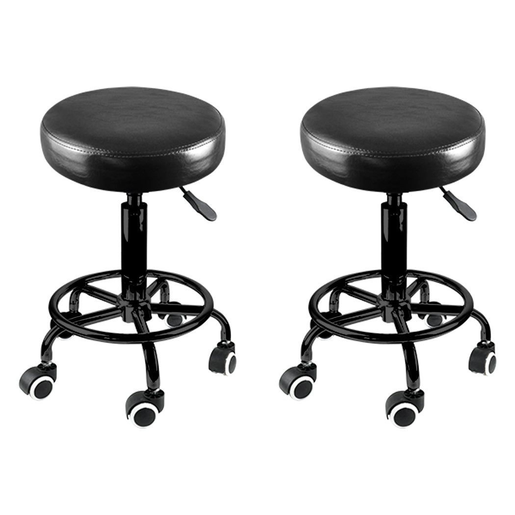 Levede 2x Salon Stool Swivel Bar Stools-1973193577790050304