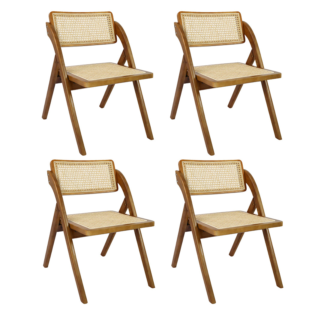 Levede 4X Foldable Rattan Dining Chairs-1973193561310629888