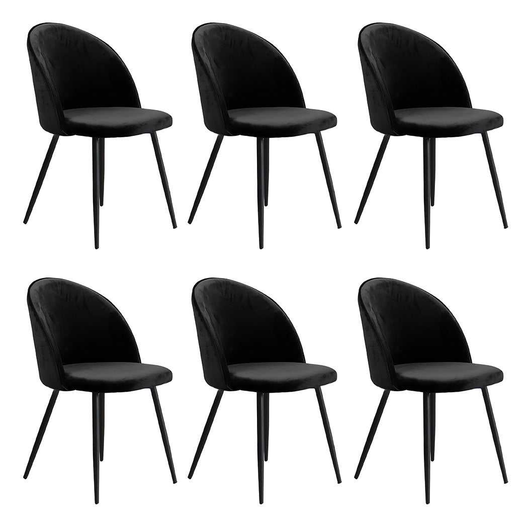 Levede 6x Dining Chairs Kitchen Cafe Black-1973193554142564352