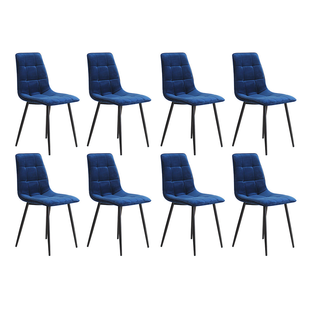 Levede 4x Dining Chairs Kitchen Velvet Blue-1973193557619642368