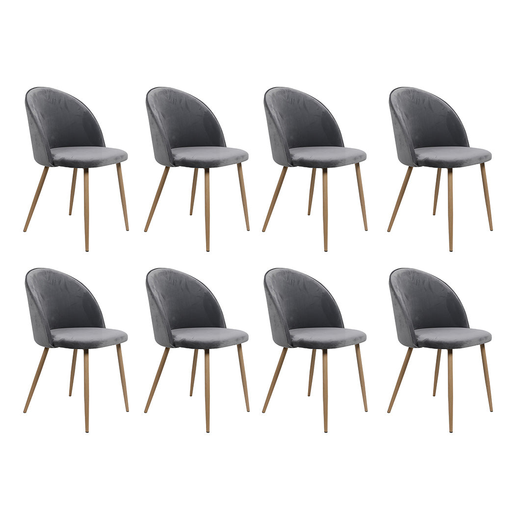 Levede 8x Dining Chairs Seat French Grey-1973193554939482112