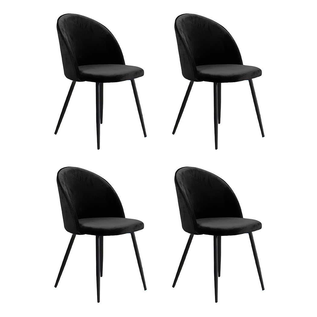 Levede 4x Dining Chairs Kitchen Cafe Black-1973193553958014976