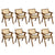 Levede 8x Walnut Wicker Armchair Dining Chair-1973193565890809856