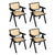 Levede 4x Black Wicker Armchair Dining Chair-1973193564733181952