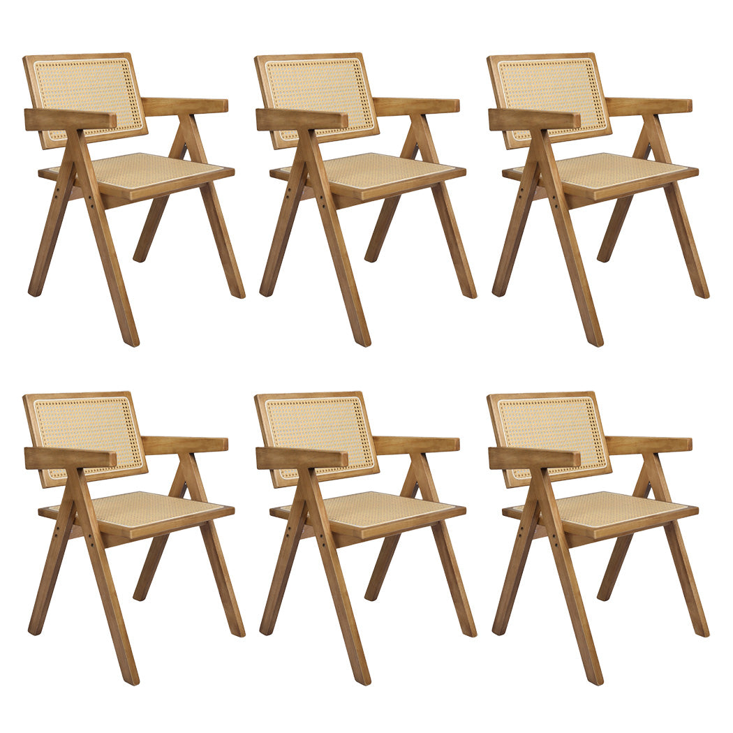Levede 6x Dining Chair Solid Wood Rattan-1973193564158562304
