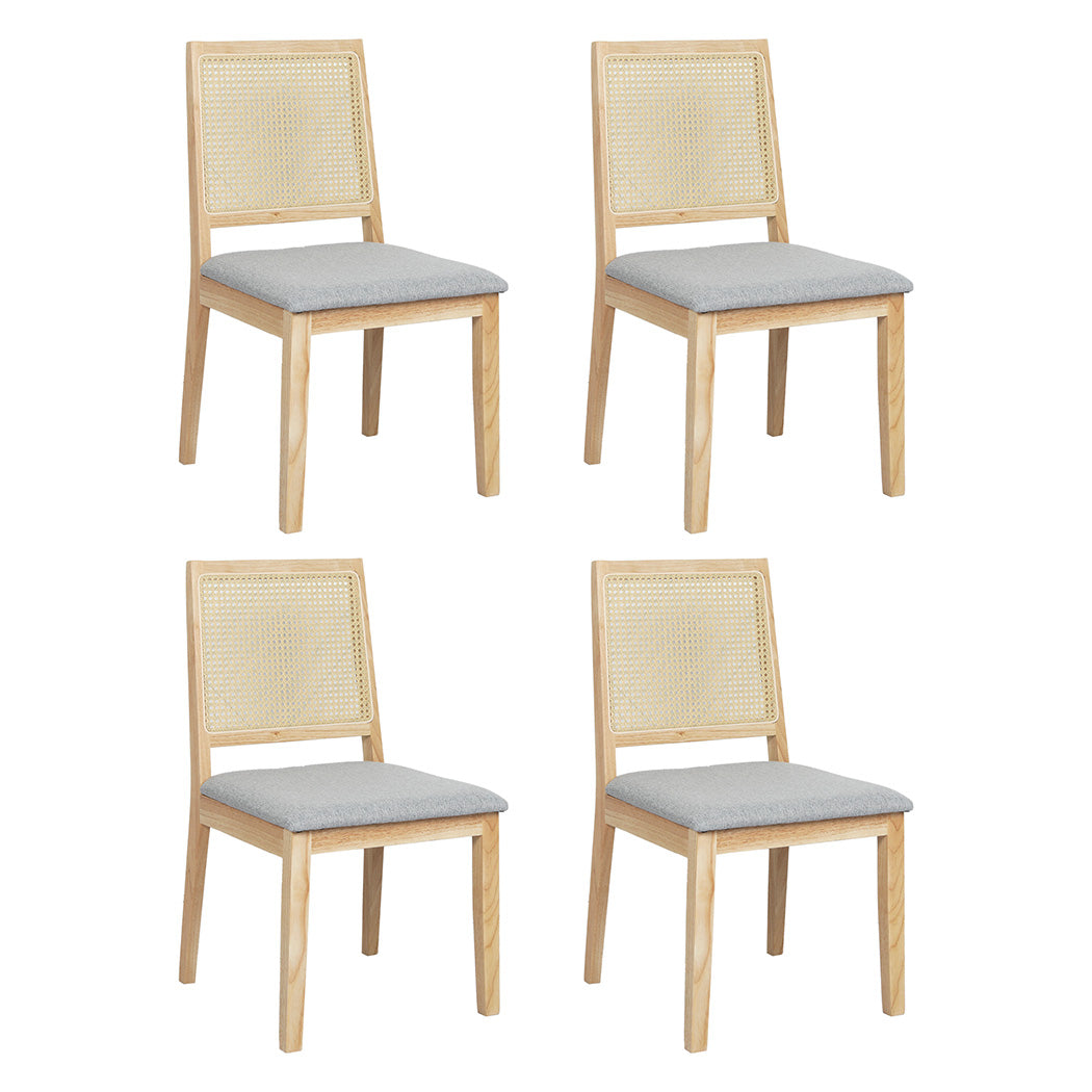 Levede 4X Cane Dining Chair Rattan Armless Seat-1973193569506299904