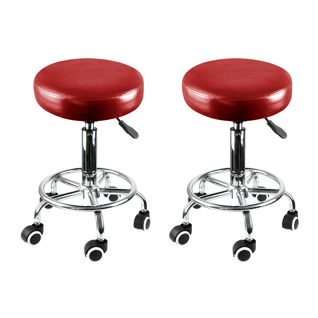 Levede 2x Salon Stool Swivel Barber Stools-1973193577404174336