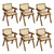 Levede 6x Walnut Wicker Armchair Dining Chair-1973193565689483264
