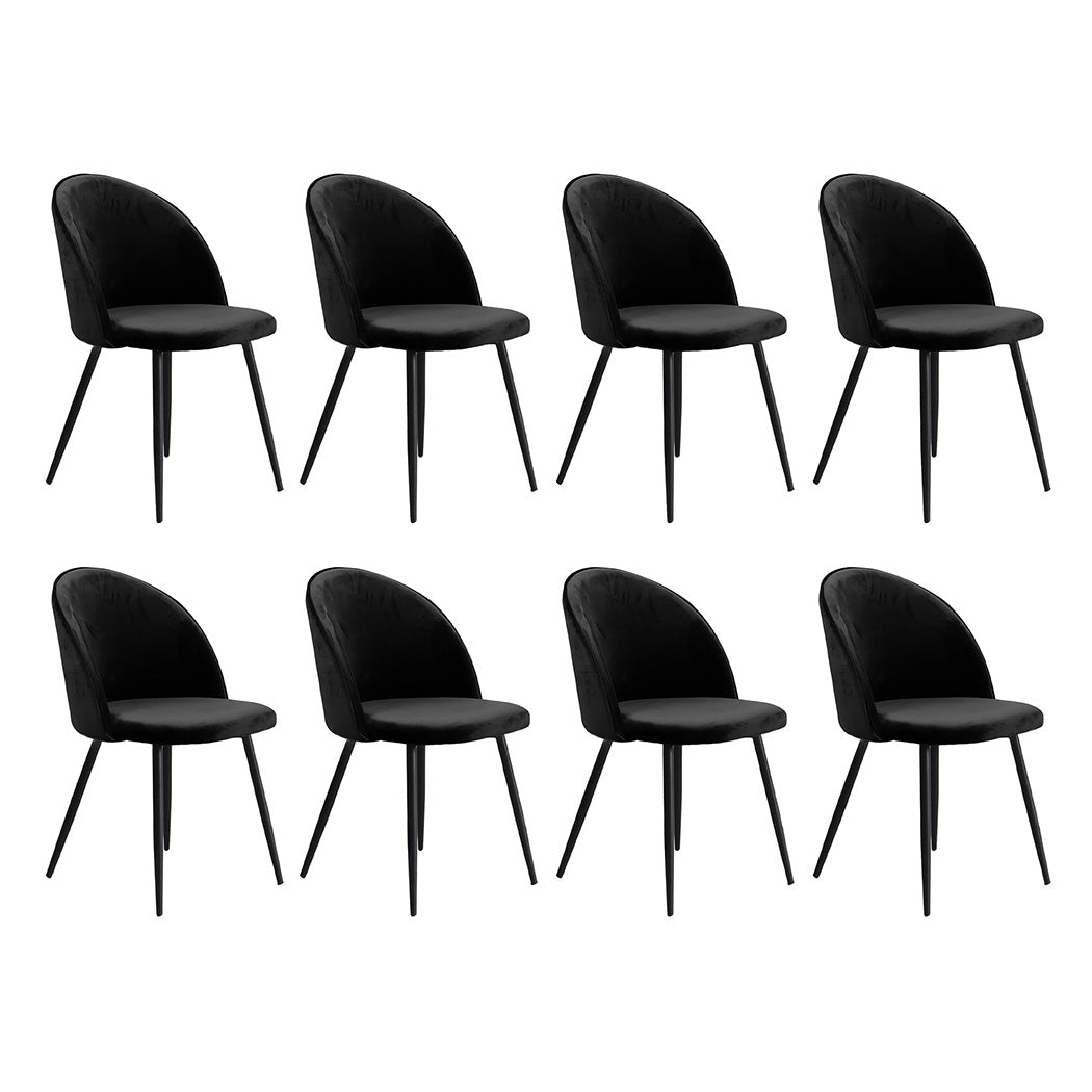 Levede 8x Dining Chairs Kitchen Cafe Black-1973193554335502336