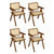 Levede 4x Walnut Wicker Armchair Dining Chair-1973193565504933888