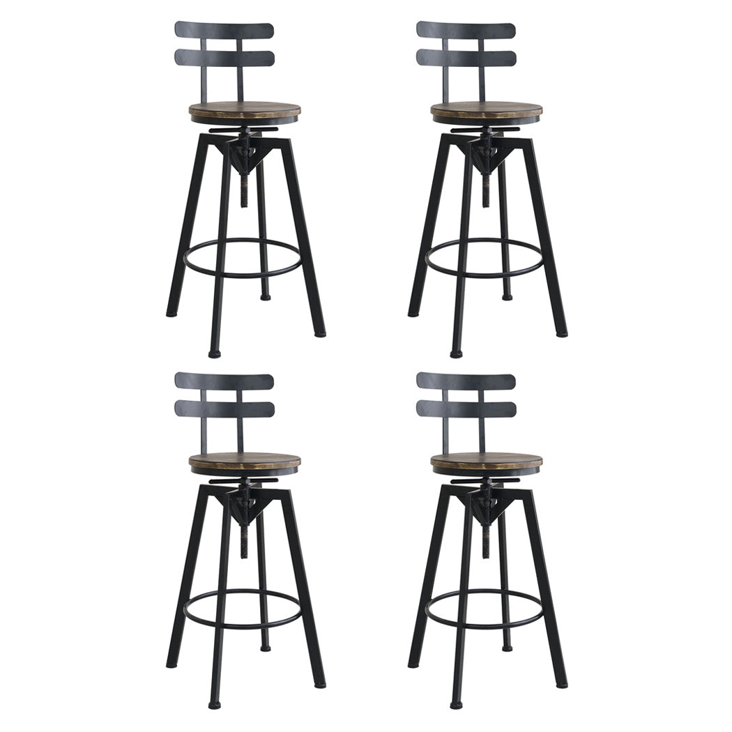 Levede 4x Bar Stool Industrial Adjustable-1973193551831502848