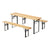 Gardeon 3 PCS Outdoor Furniture Dining Set Lounge Setting Patio Wooden Bench