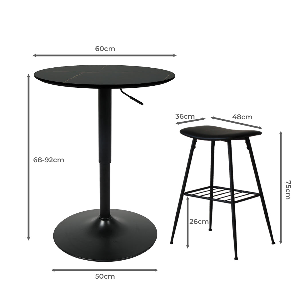 Levede 1XBar Table +2XBar Stools Set-1919892935504171010