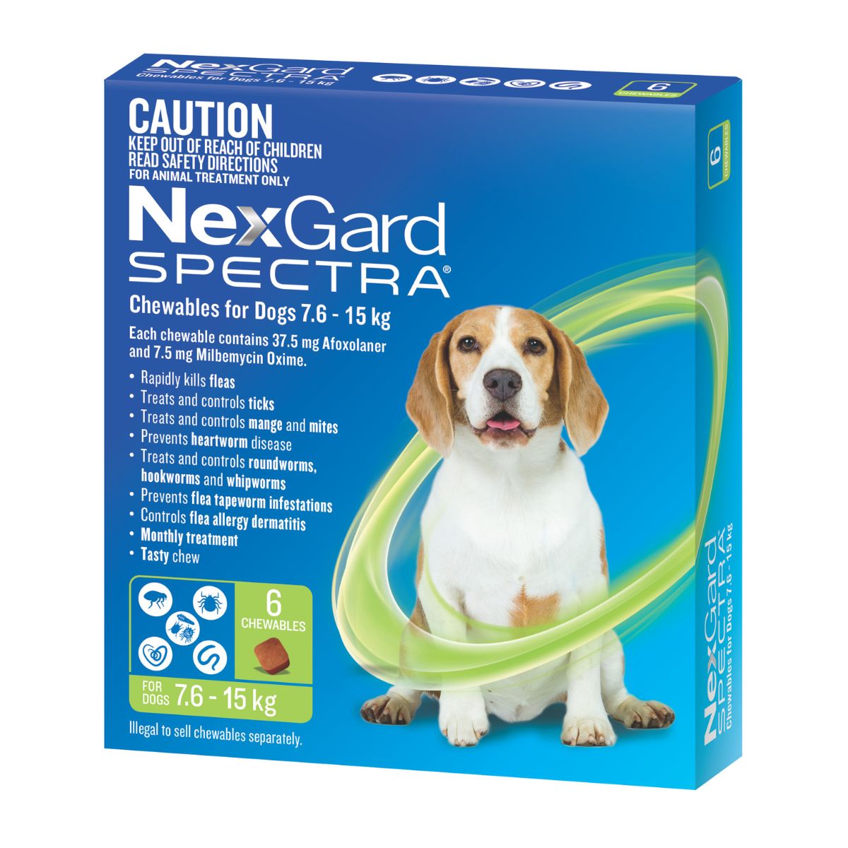NexGard Spectra Dogs 7.6-15kg 6pk-1973193603060731907