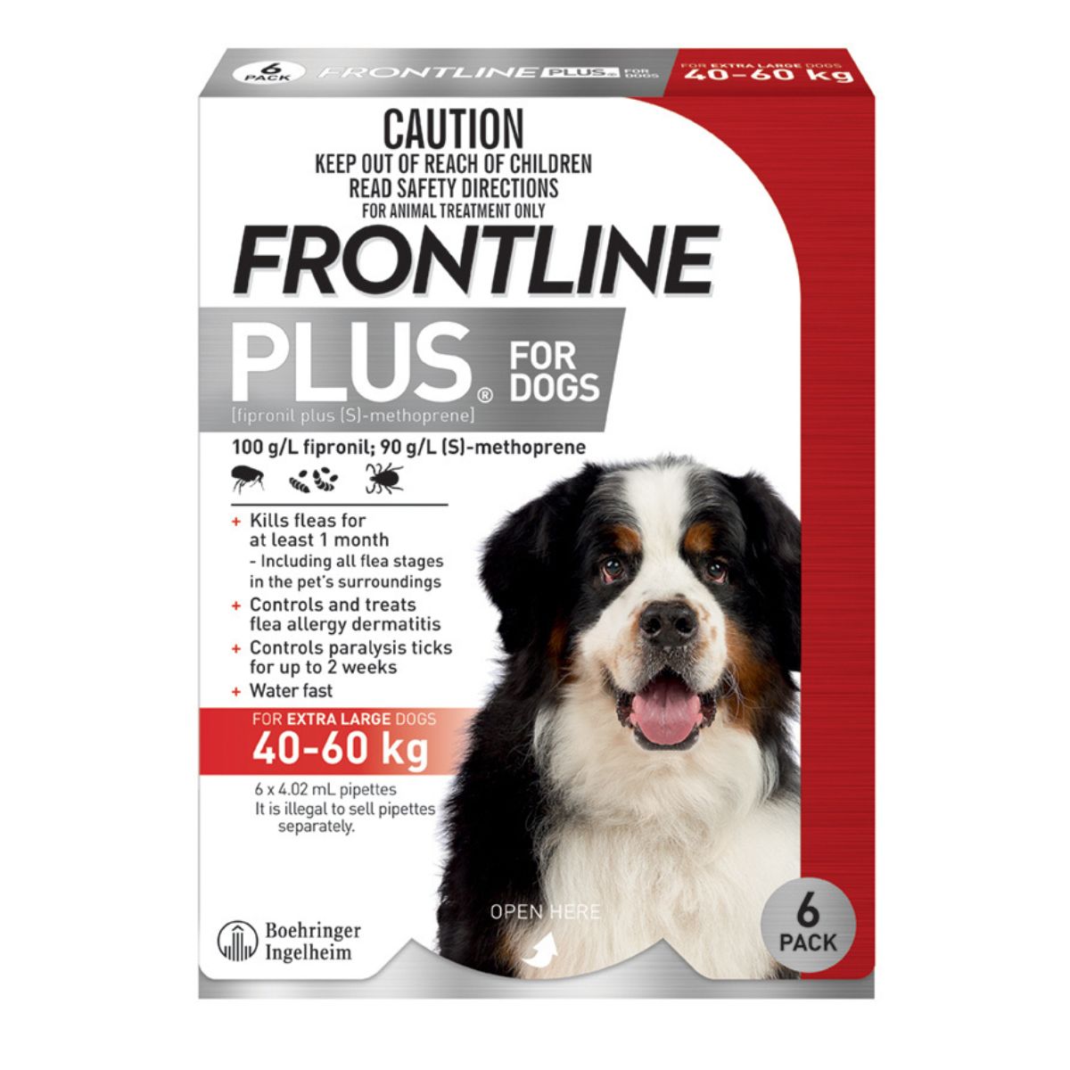 Frontline Plus Dog 40-60kg Red X/Large 6pk-1973193599139057667