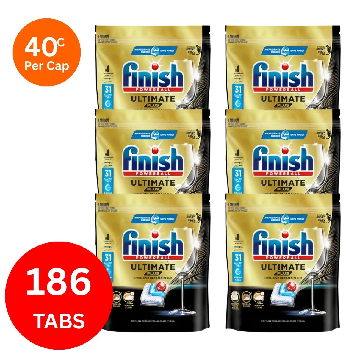 Finish Ultimate Plus x 186 Baking Soda Dishwasher Tablets-1973193596244987904