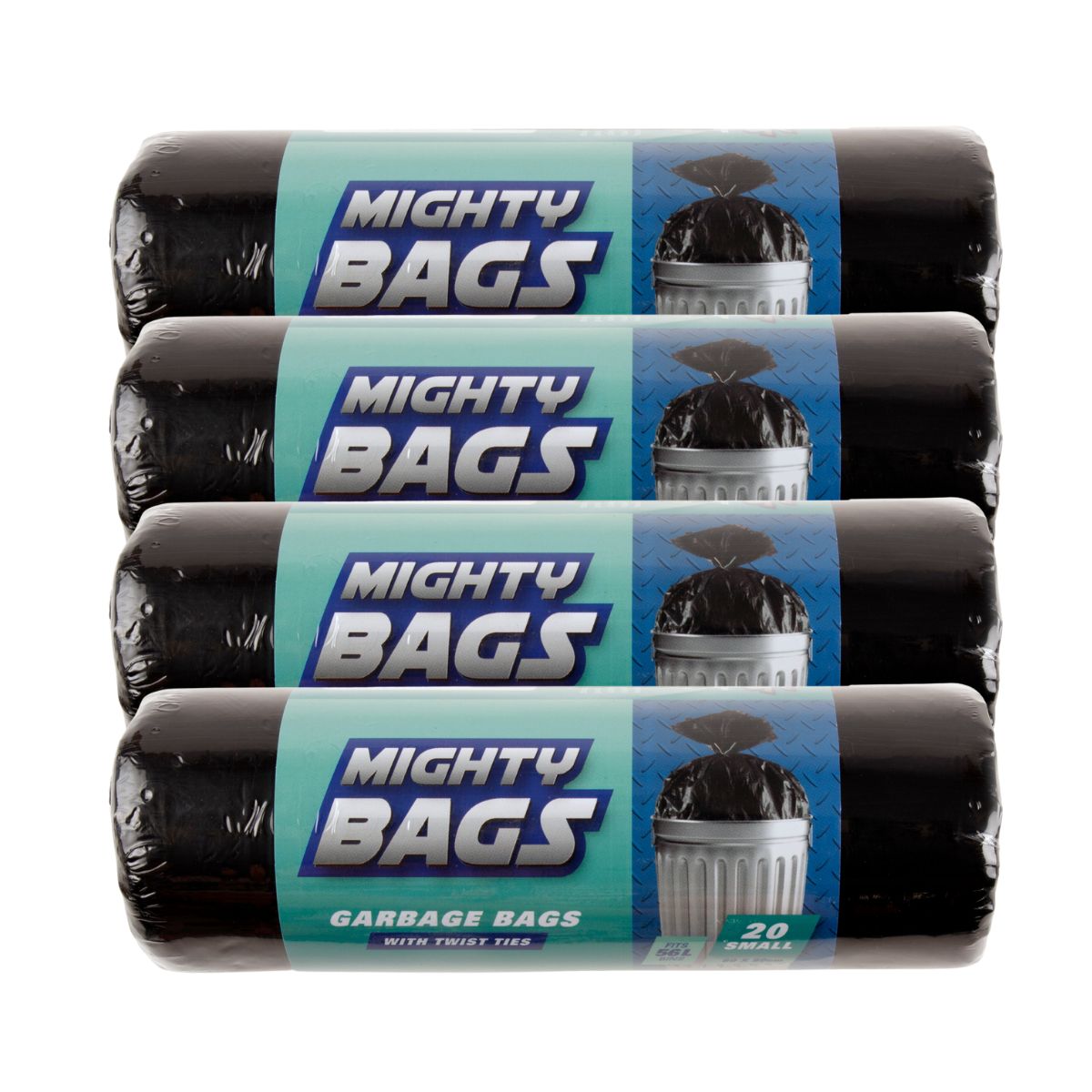 4x 20pk Mighty Bags 56L 60x80cm Black Garbage Bags-1973193601861160962