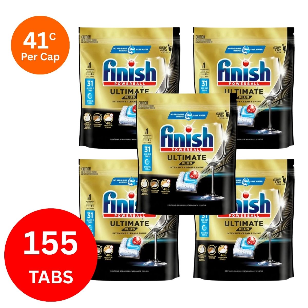 Finish Ultimate Plus x 155 Baking Soda Dishwasher Tablets-1973193596073021443