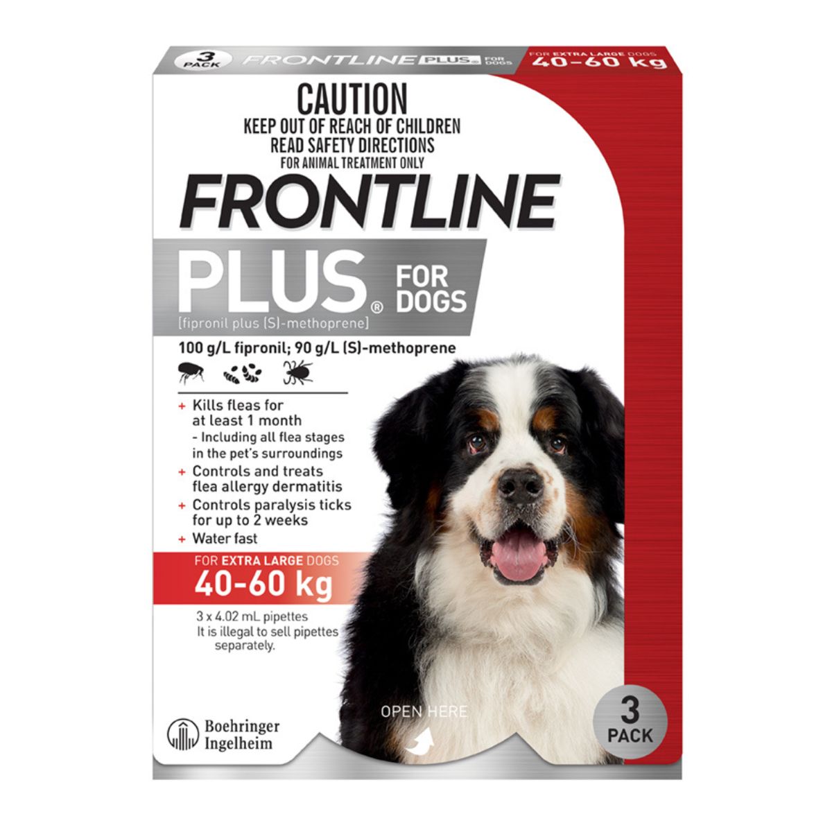 Frontline Plus Dog 40-60kg Red X/Large 3pk-1973193598975479809