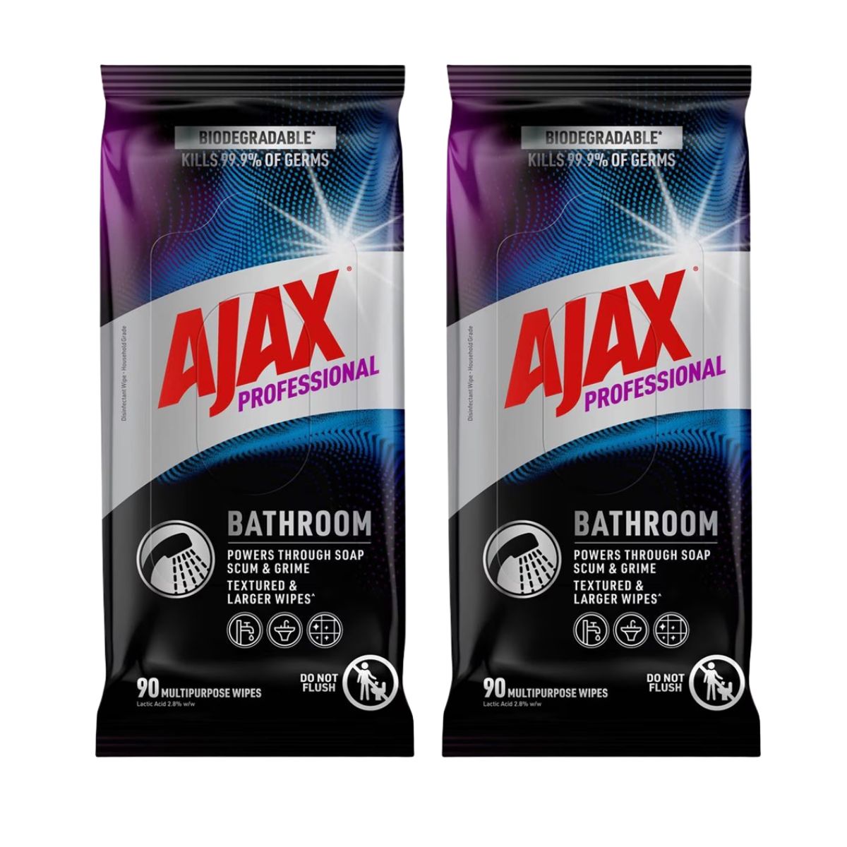 Ajax Professional Bathroom Wipes 90pk x2-1973193582714163200