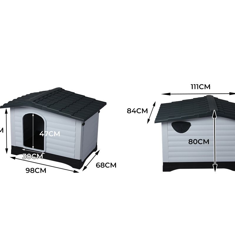 PaWz Dog Kennel Outdoor Indoor Plastic XL Grey-1910112971061858306